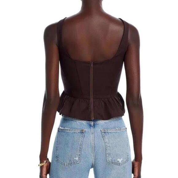 NWT Wayf Desi Corset Ruffle Hem Top - Picture 3 of 8